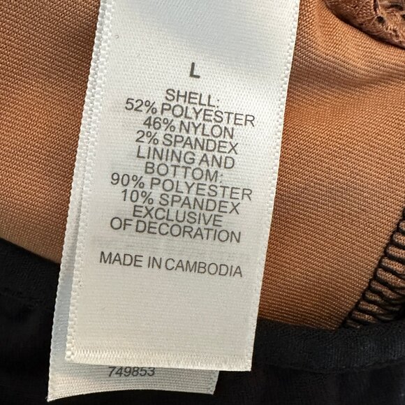 NWT Bisou Bisou Women`s Black Lace Bodysuit Blouse Lace-up Back SEXY! Size L - Picture 11 of 14